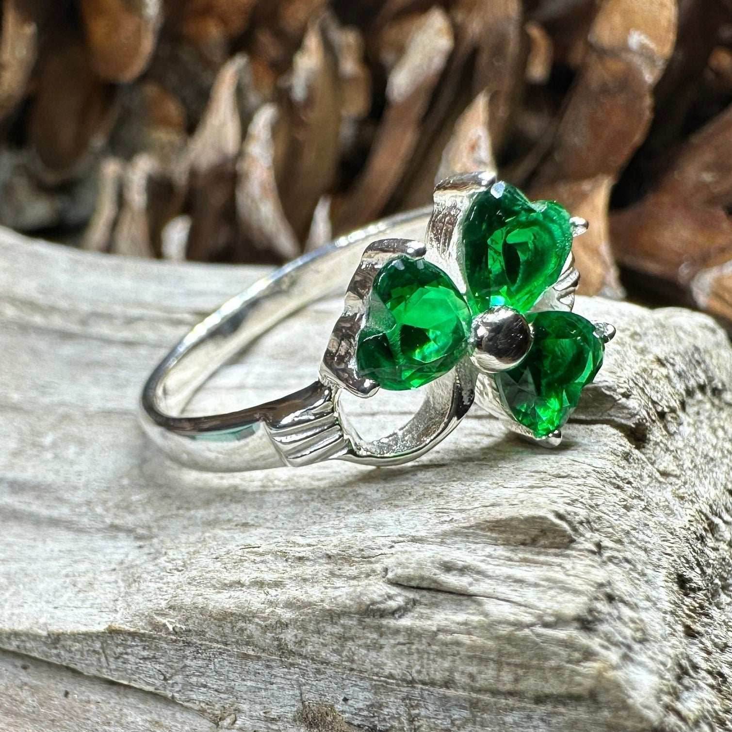 Emerald Shamrock Ring - 6