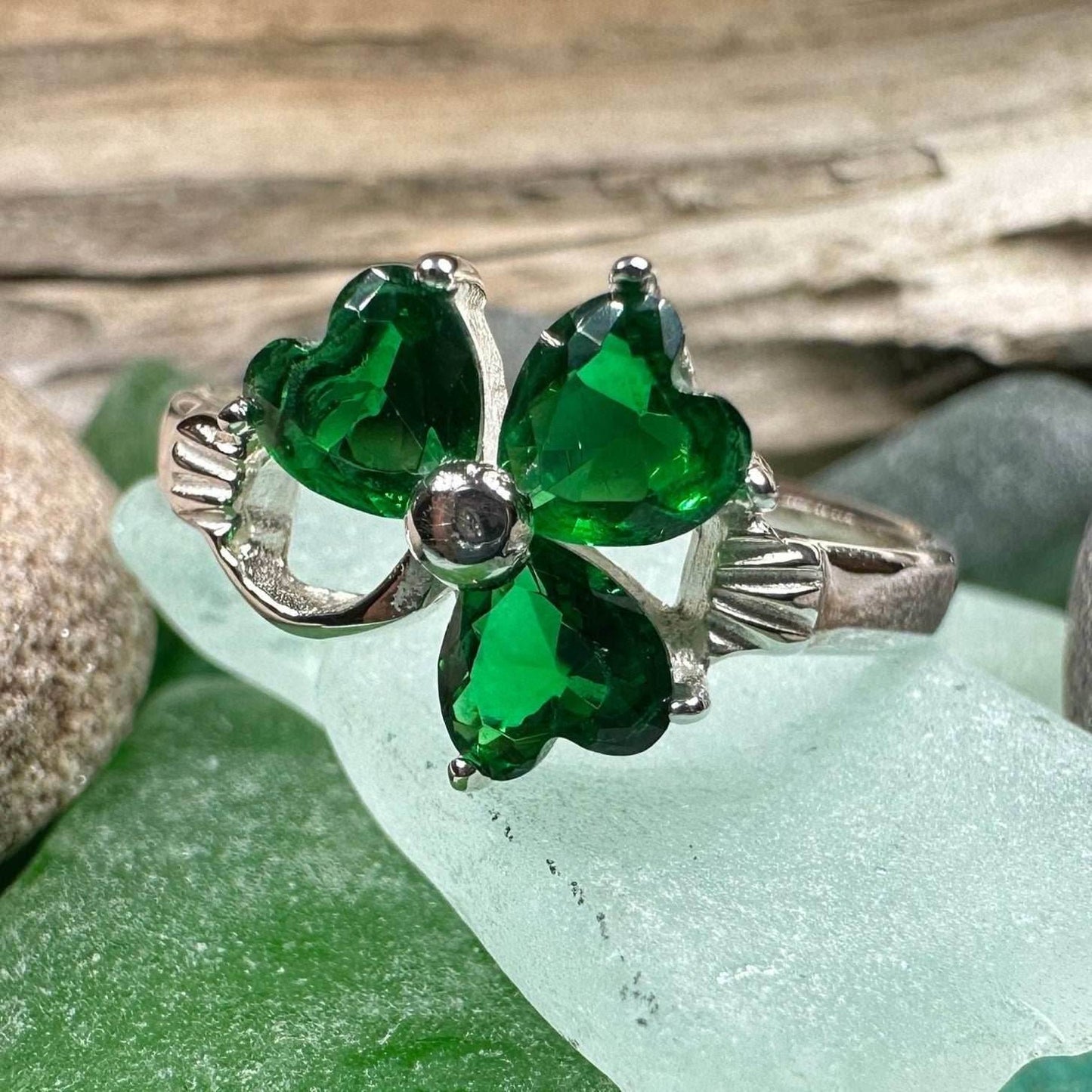 Emerald Shamrock Ring - 6