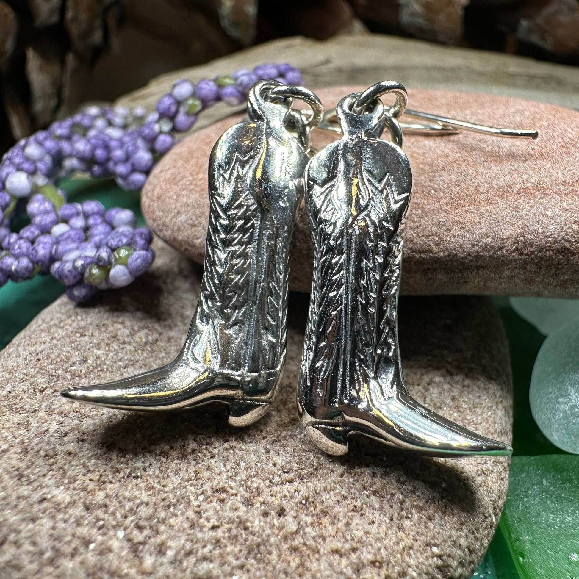 Old Montana Cowboy Boot Earrings - 