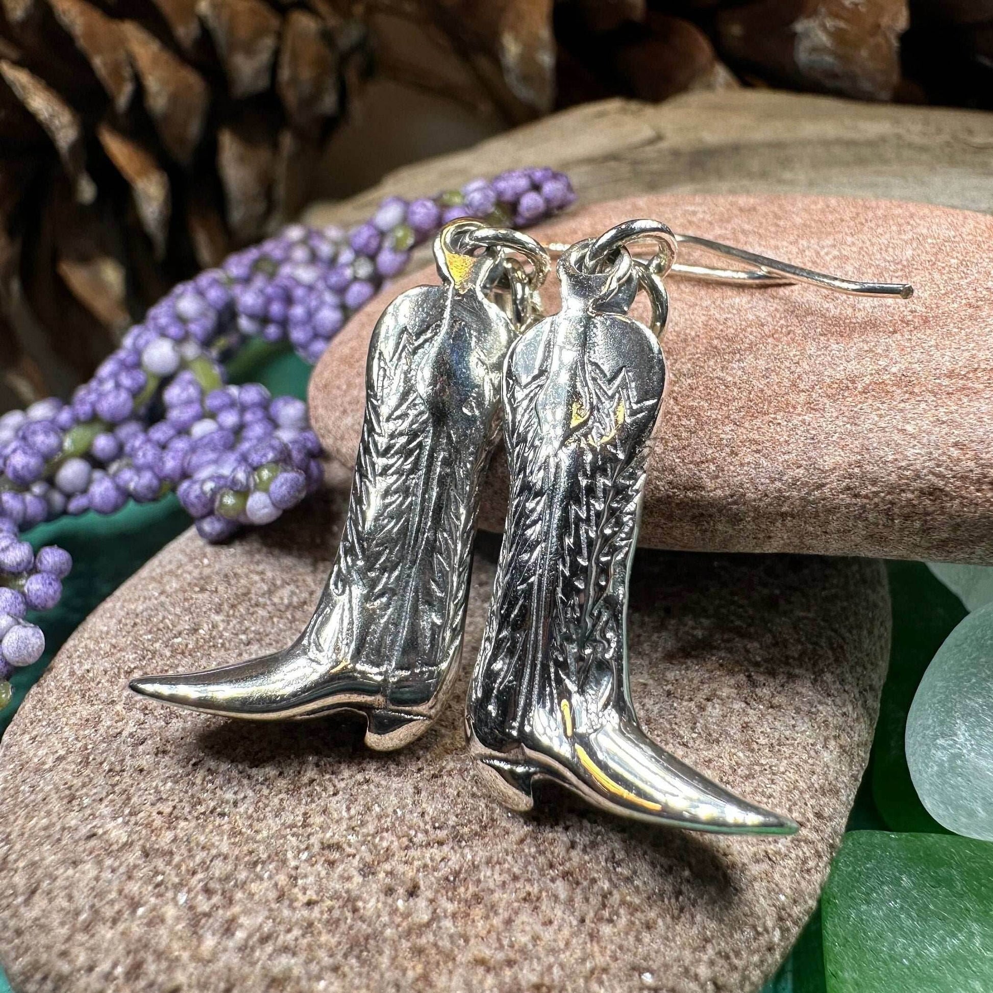 Old Montana Cowboy Boot Earrings - 