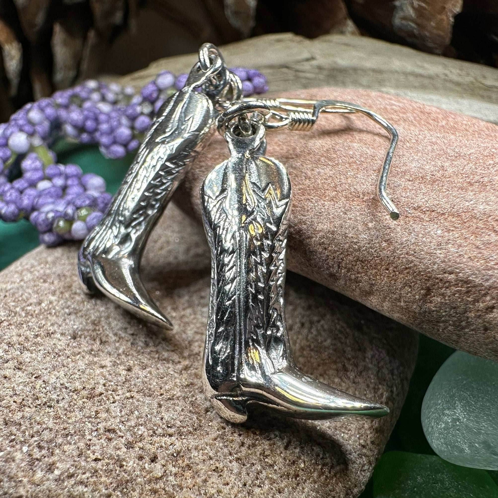 Old Montana Cowboy Boot Earrings - 