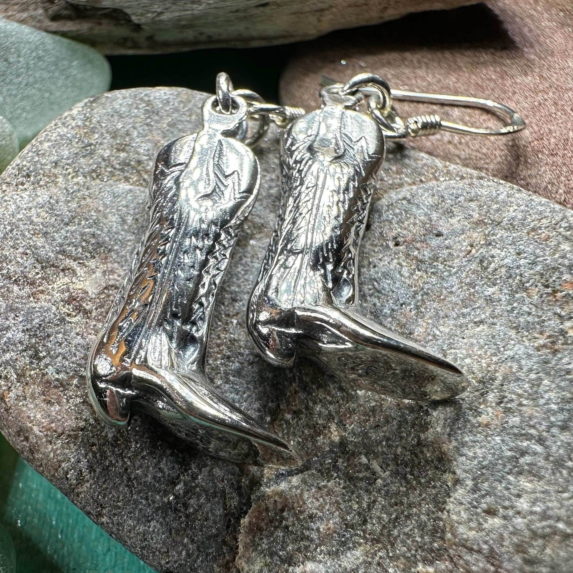 Old Montana Cowboy Boot Earrings - 