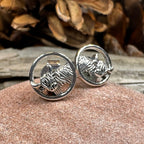 Scruffy Coo Highland Cow Post Earrings