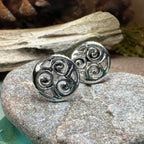 Siofra Celtic Triple Spiral Post Earrings - 