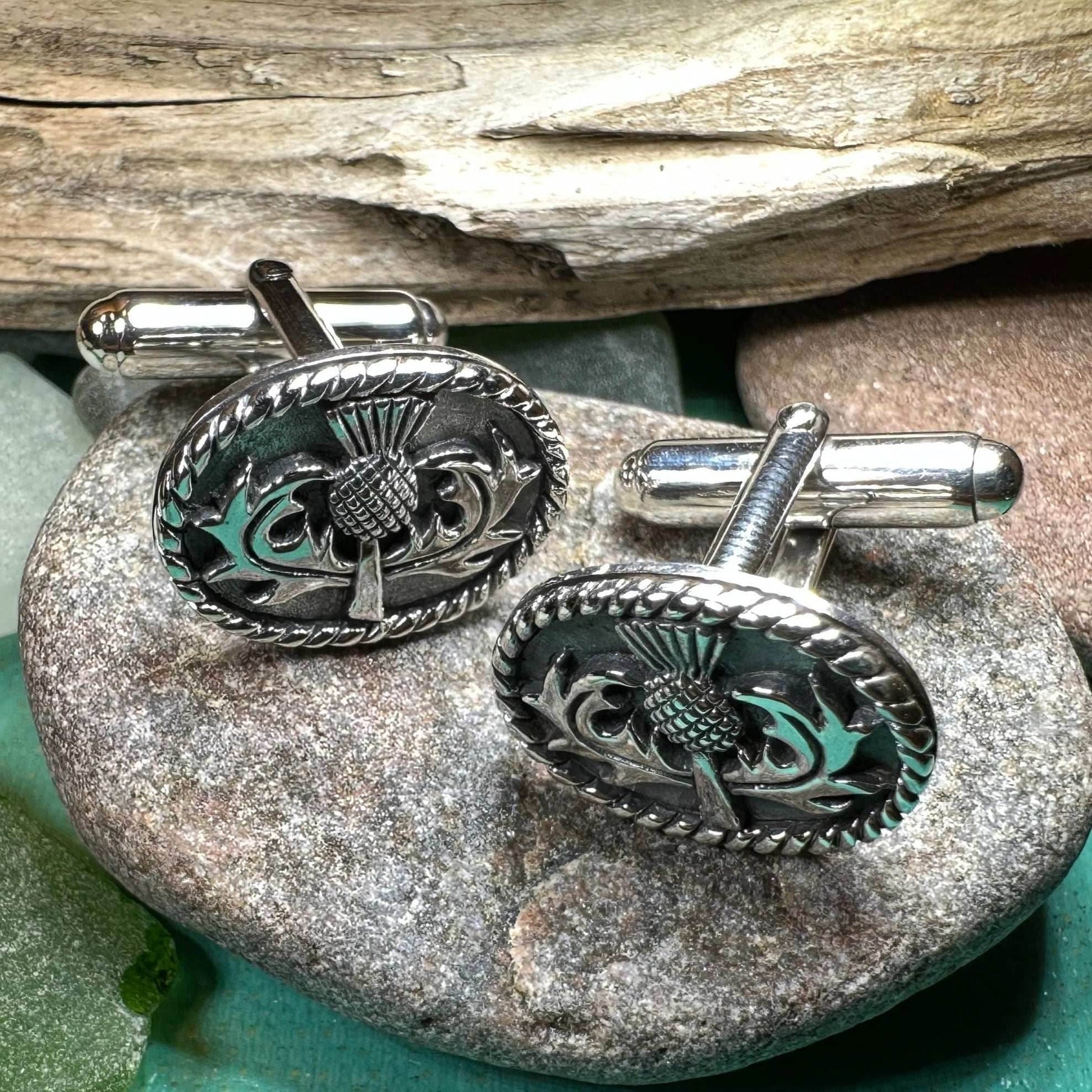 Traditional Thistle Cuff Links - 