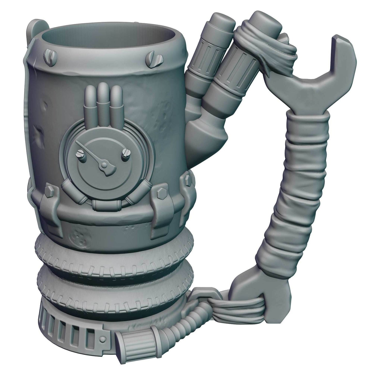 Gadgeteer Steampunk 3D Printed Can Holder | Drink Koozie | Mythic Mugs Collection by Ars Moriendi 3D- Embrace the World of Steampunk! - Black / Non Threaded-No Lid
