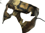 Handmade Genuine Leather Mask in Black and Gold - 