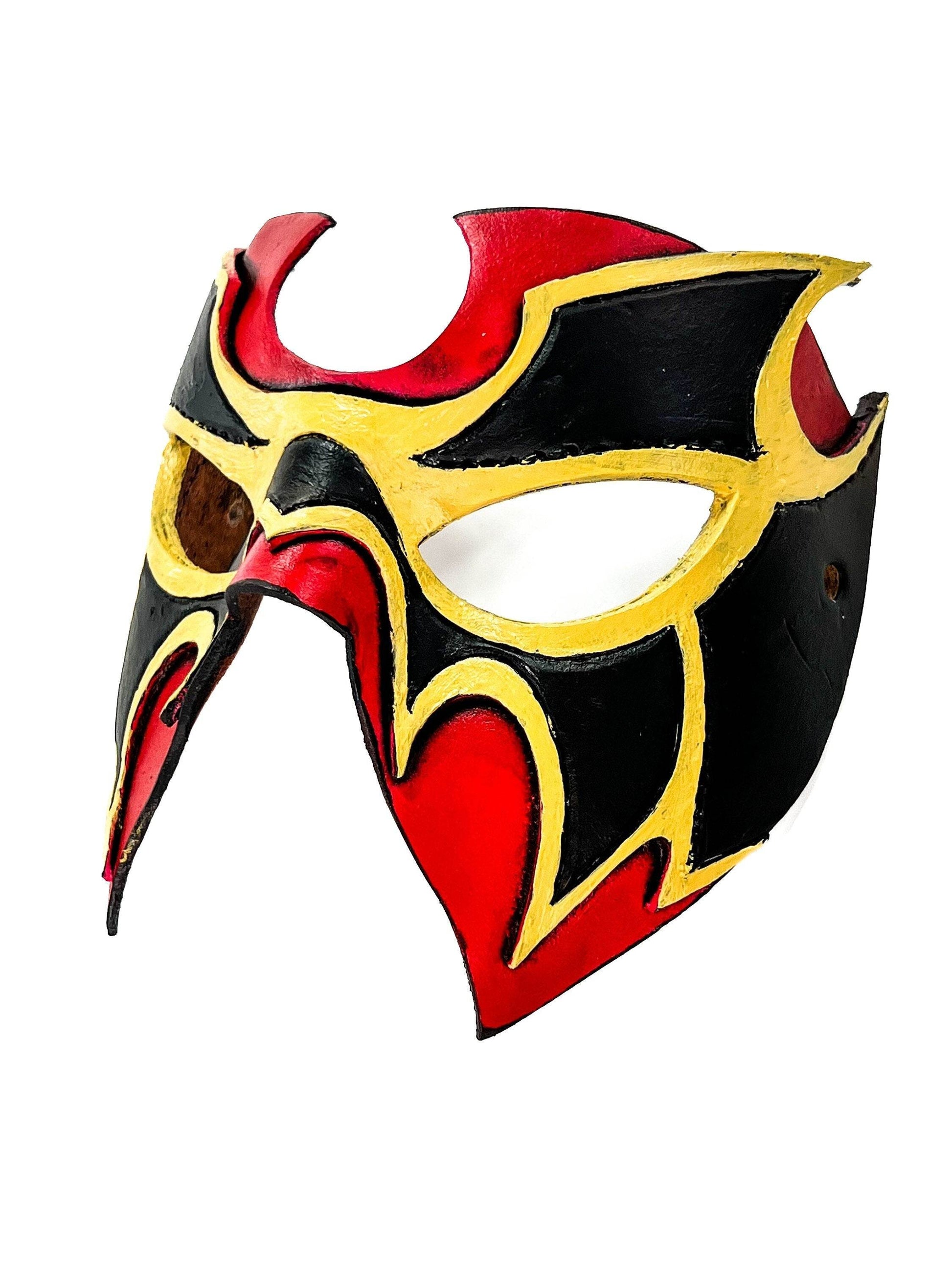 Super Hero Wrestling Mask Handmade Genuine Leather Mask - 