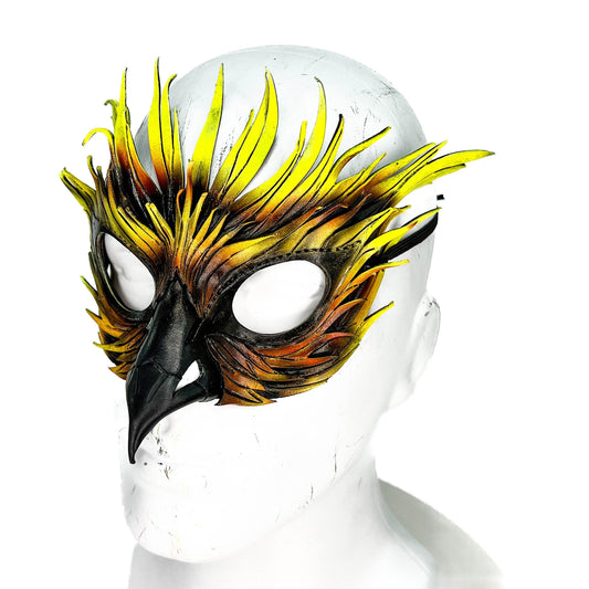 Layered Phoenix Handmade Genuine Leather Mask - 