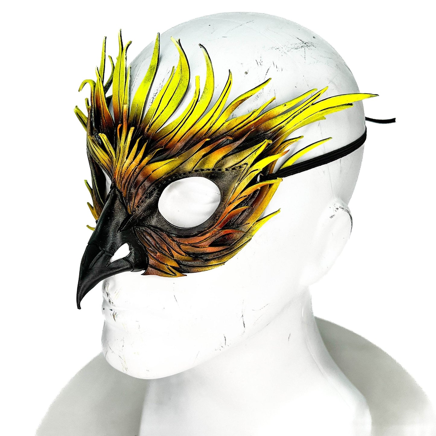 Layered Phoenix Handmade Genuine Leather Mask - 