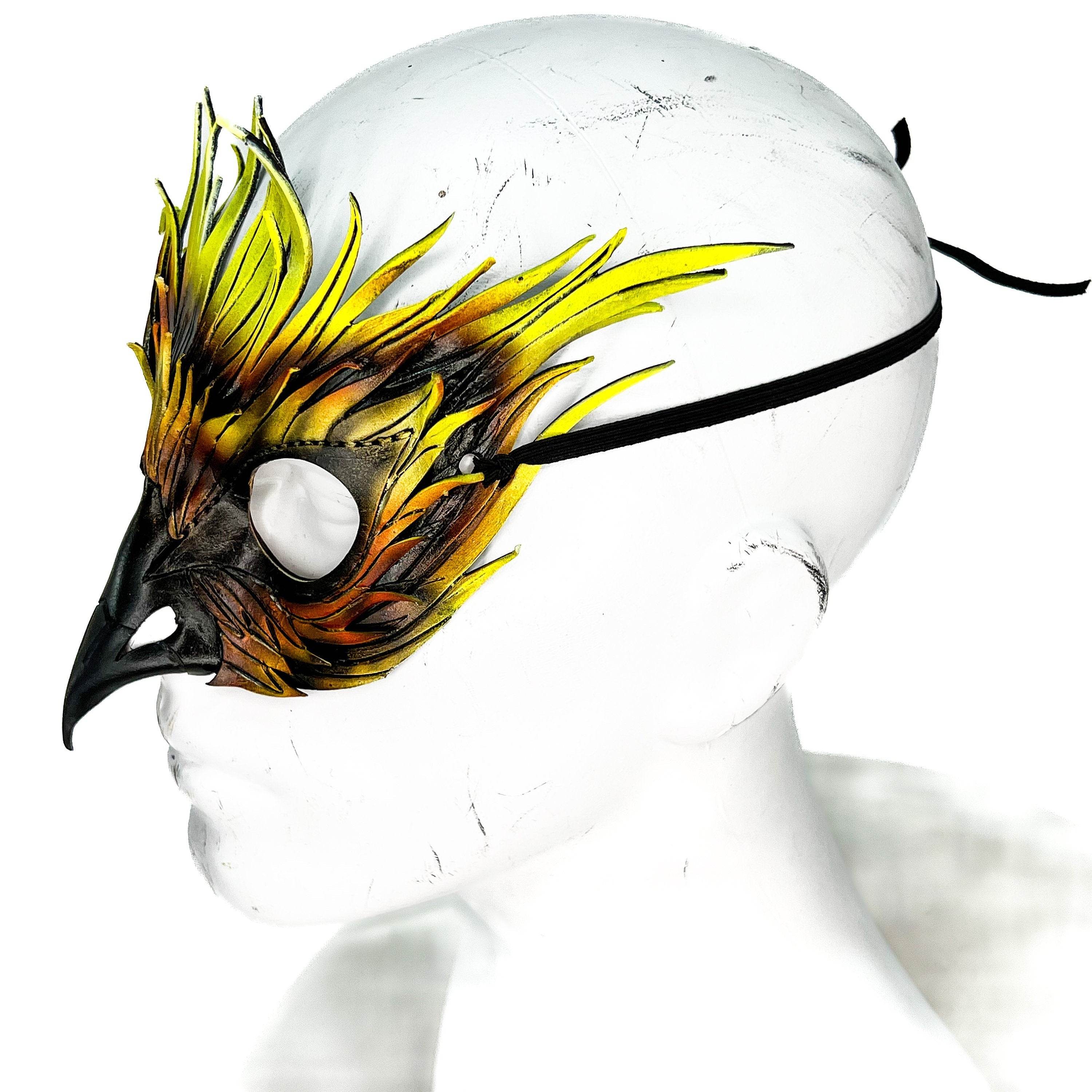 Layered Phoenix Handmade Genuine Leather Mask - 