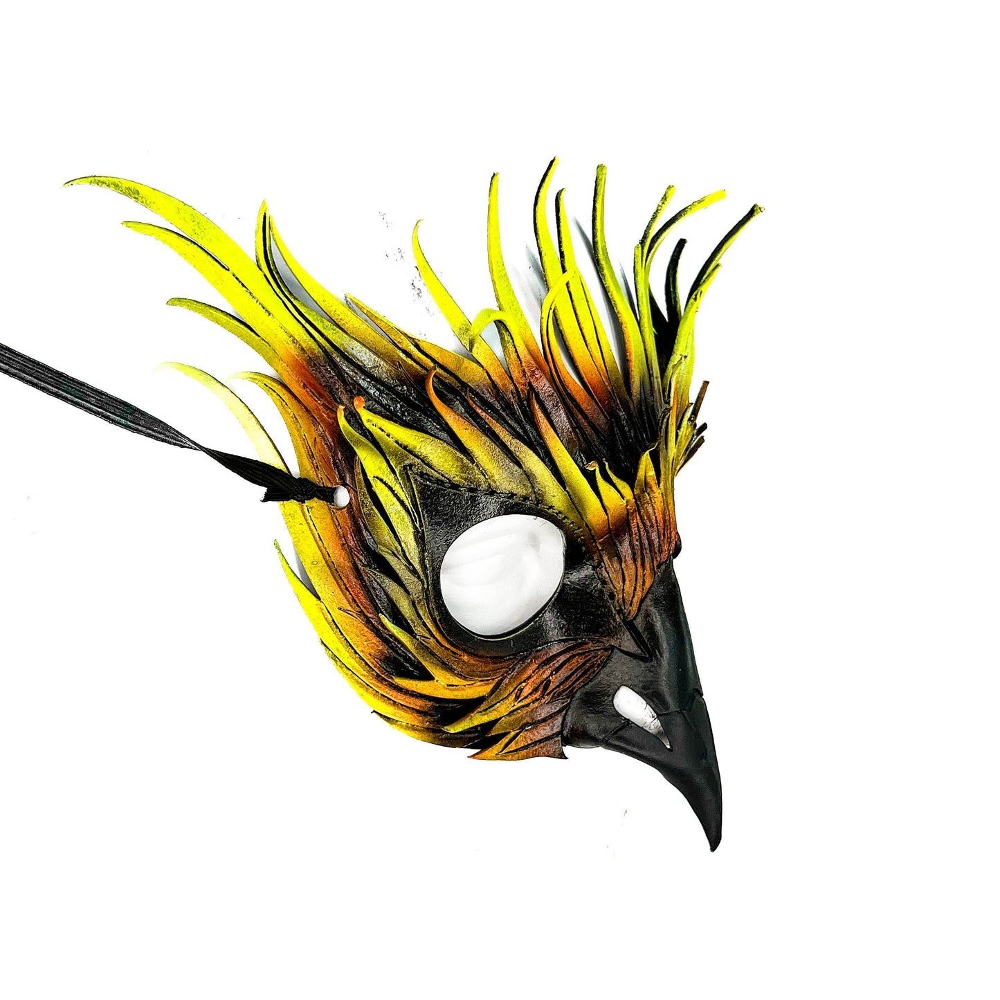 Layered Phoenix Handmade Genuine Leather Mask - 