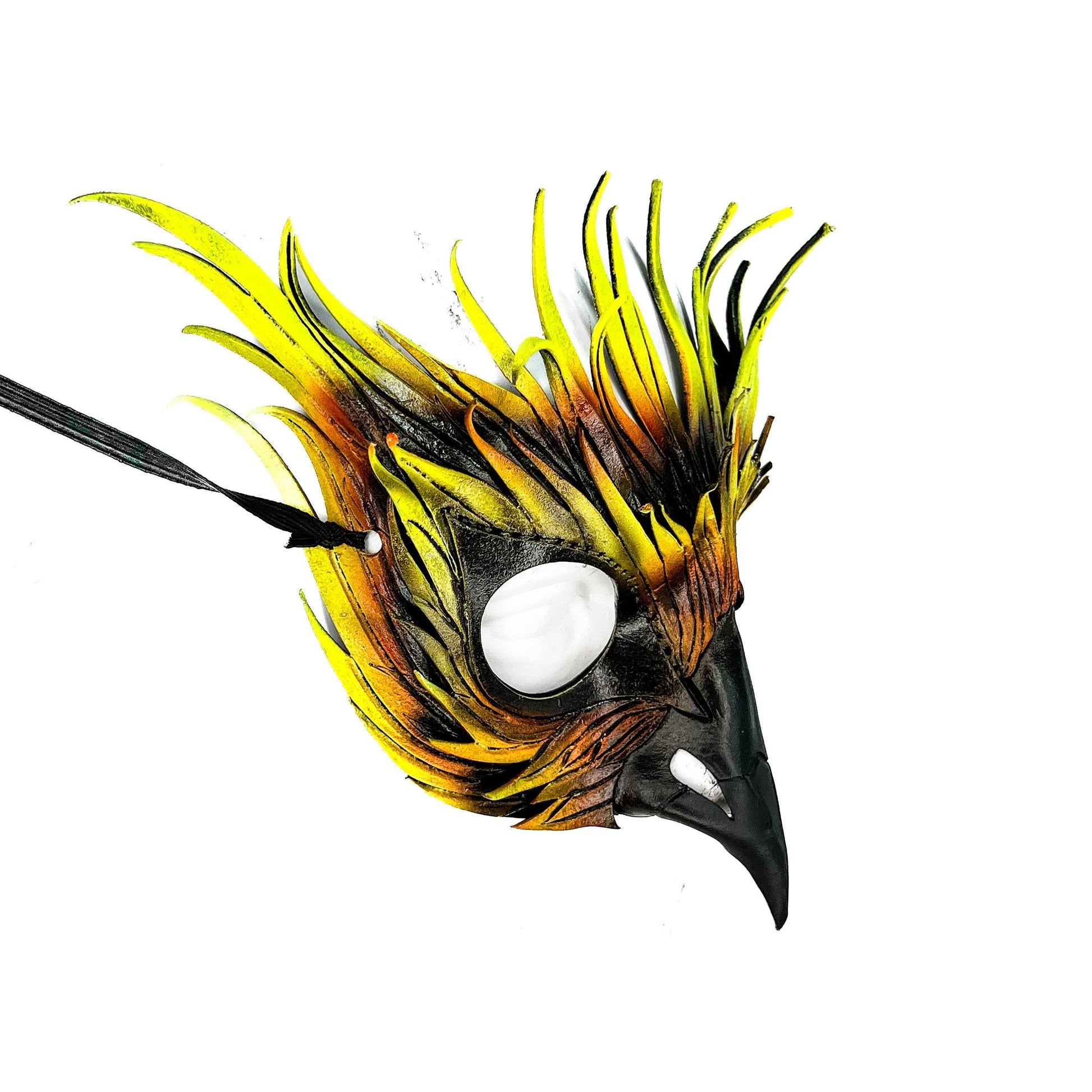 Layered Phoenix Handmade Genuine Leather Mask - 