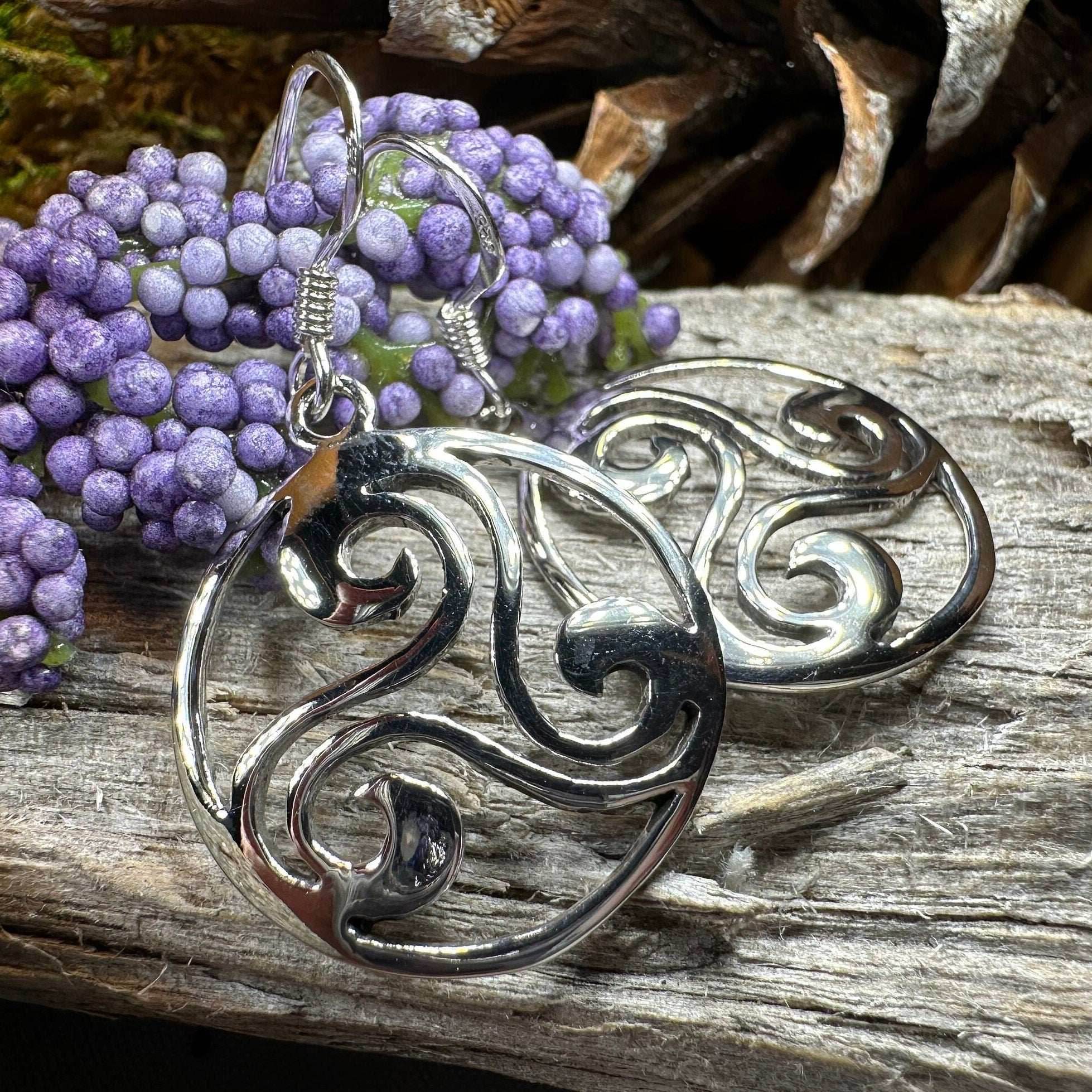 Grianan Celtic Spiral Earrings - 