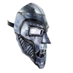 Genuine Leather Mask - Weathered Steel Paint - Handmade Full Face Cover for Masquerades Halloween or Cosplay Costume - UV Reactive Paint