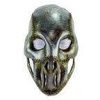 Invader - Genuine Leather Mask in Corroded Metallic Paint - Handmade Full Face Cover for Halloween, Performance or Cosplay - 