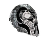 Battle Mask - Handmade Genuine Leather Mask in Silvers and Matte Black - 