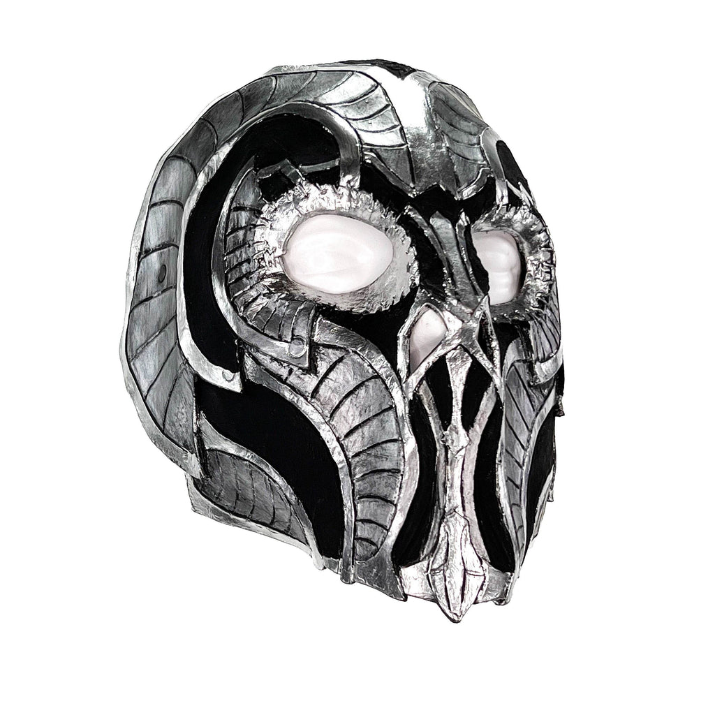 Battle Mask - Handmade Genuine Leather Mask in Silvers and Matte Black - 