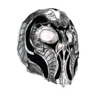 Battle Mask - Handmade Genuine Leather Mask in Silvers and Matte Black - 