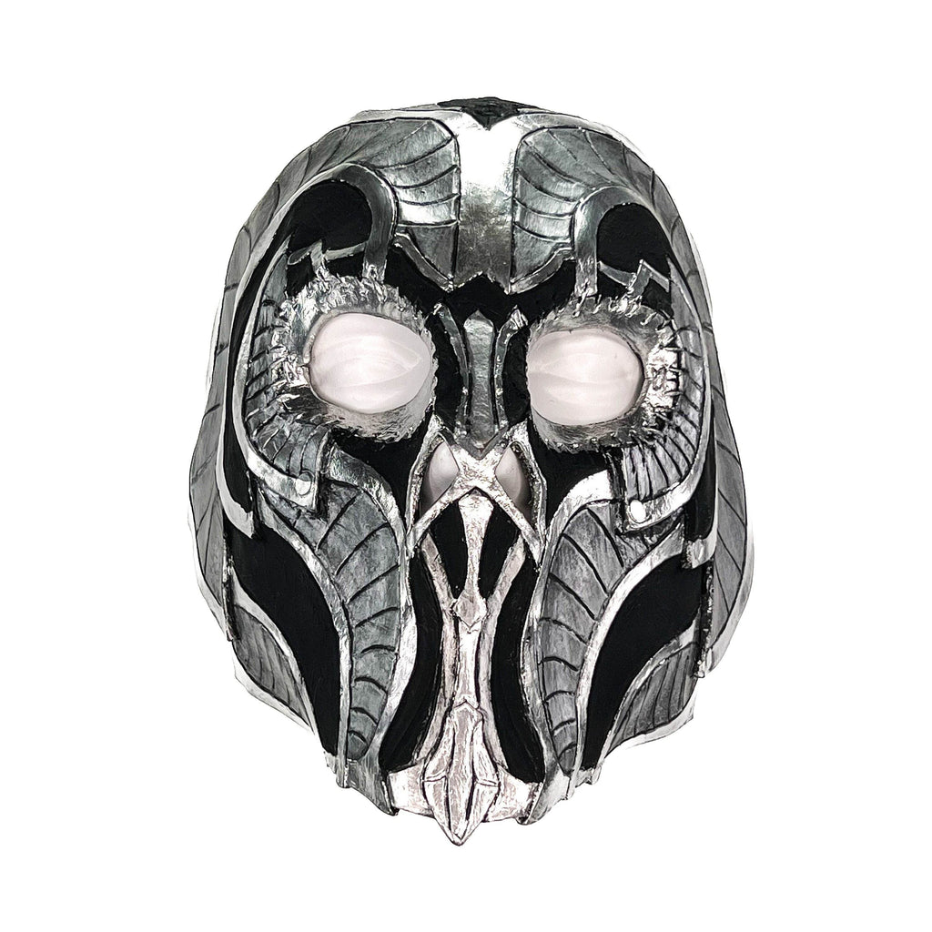 Battle Mask - Handmade Genuine Leather Mask in Silvers and Matte Black - 