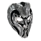 Battle Mask - Handmade Genuine Leather Mask in Silvers and Matte Black - 
