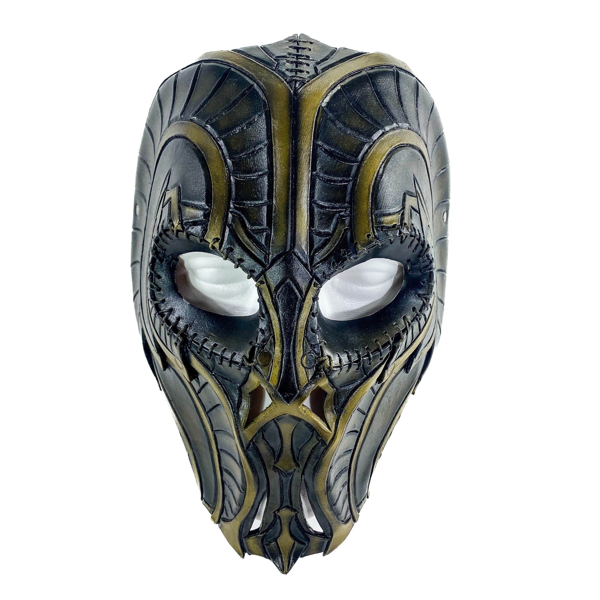 Handmade Genuine Leather Mask in Natural Colors - 