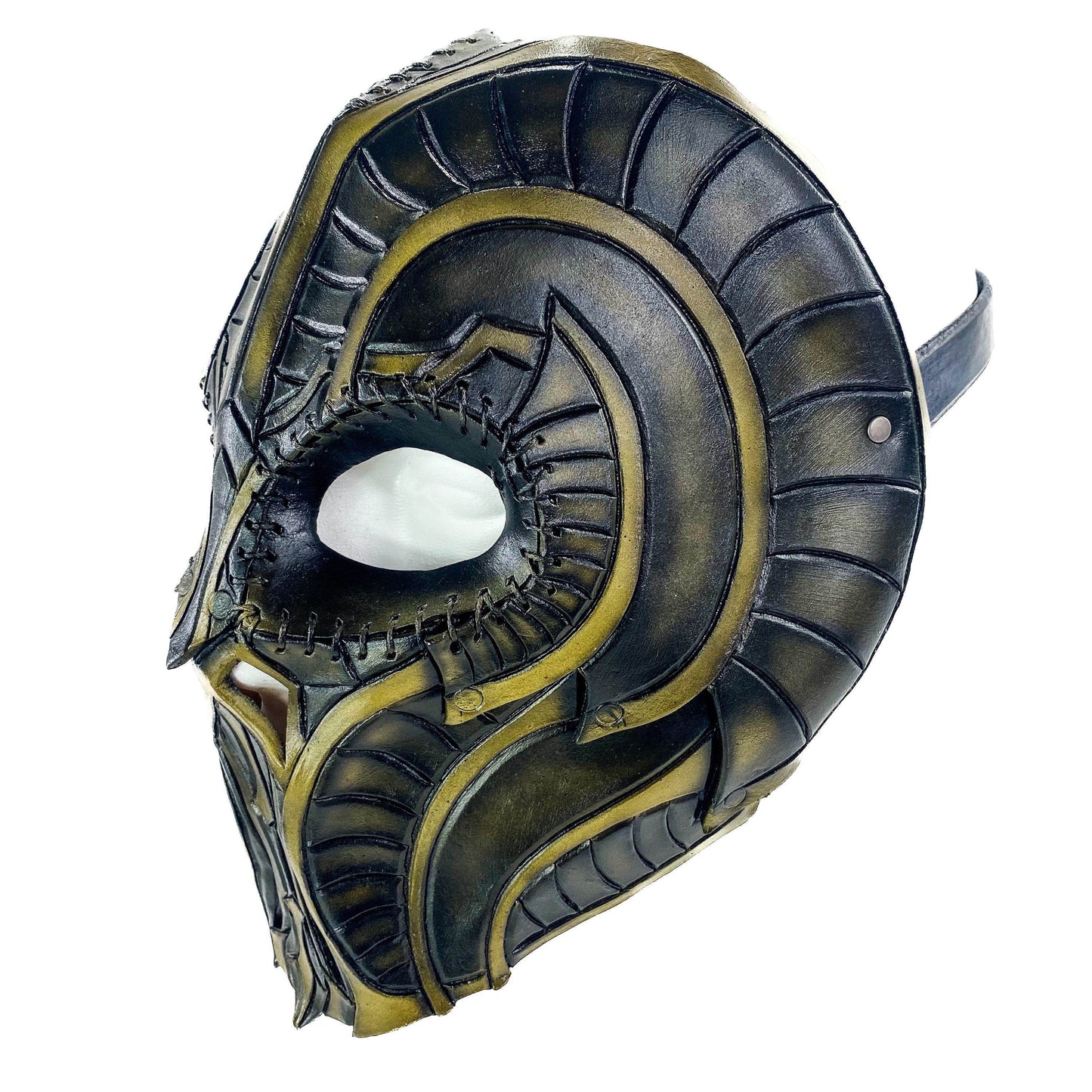 Handmade Genuine Leather Mask in Natural Colors - 