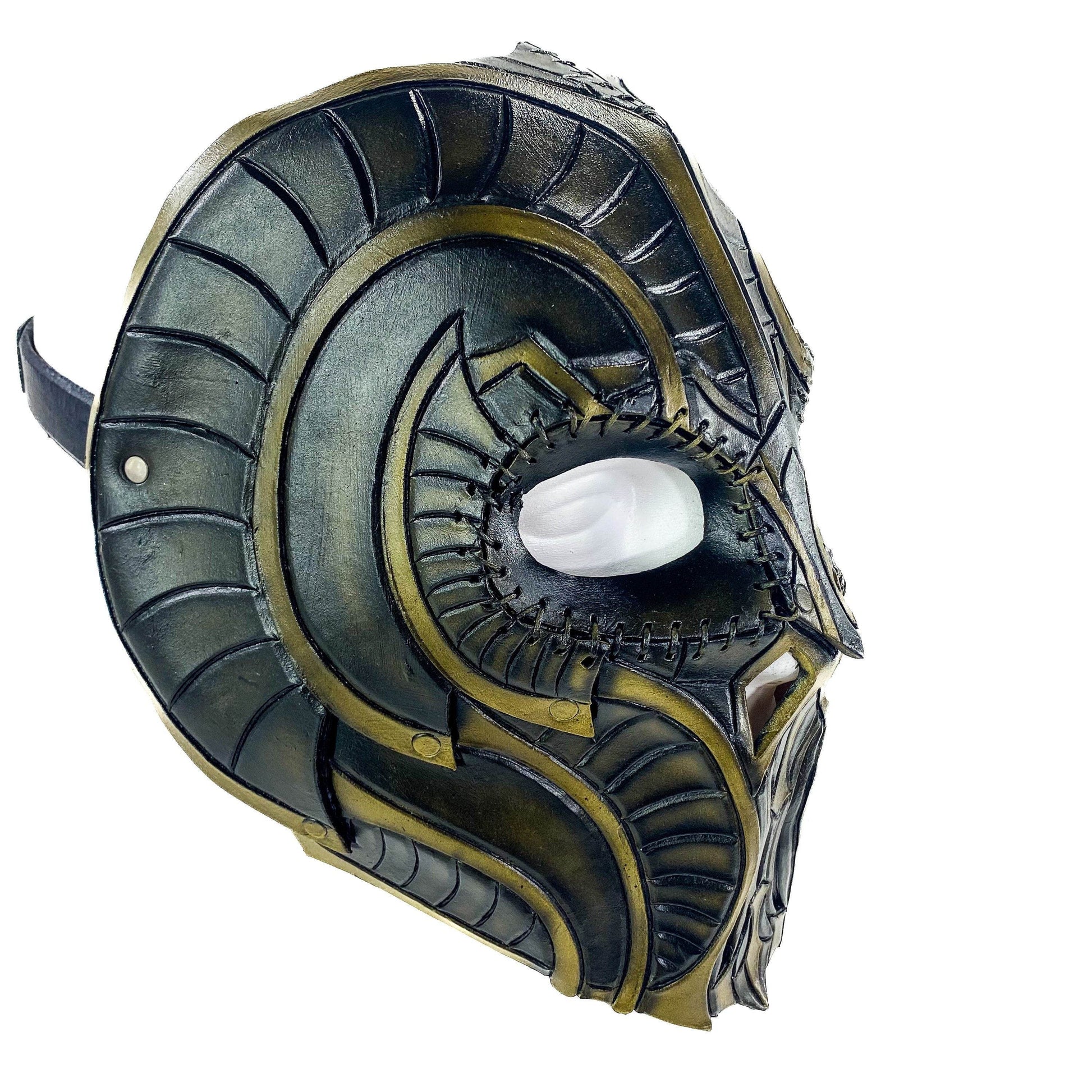 Handmade Genuine Leather Mask in Natural Colors - 