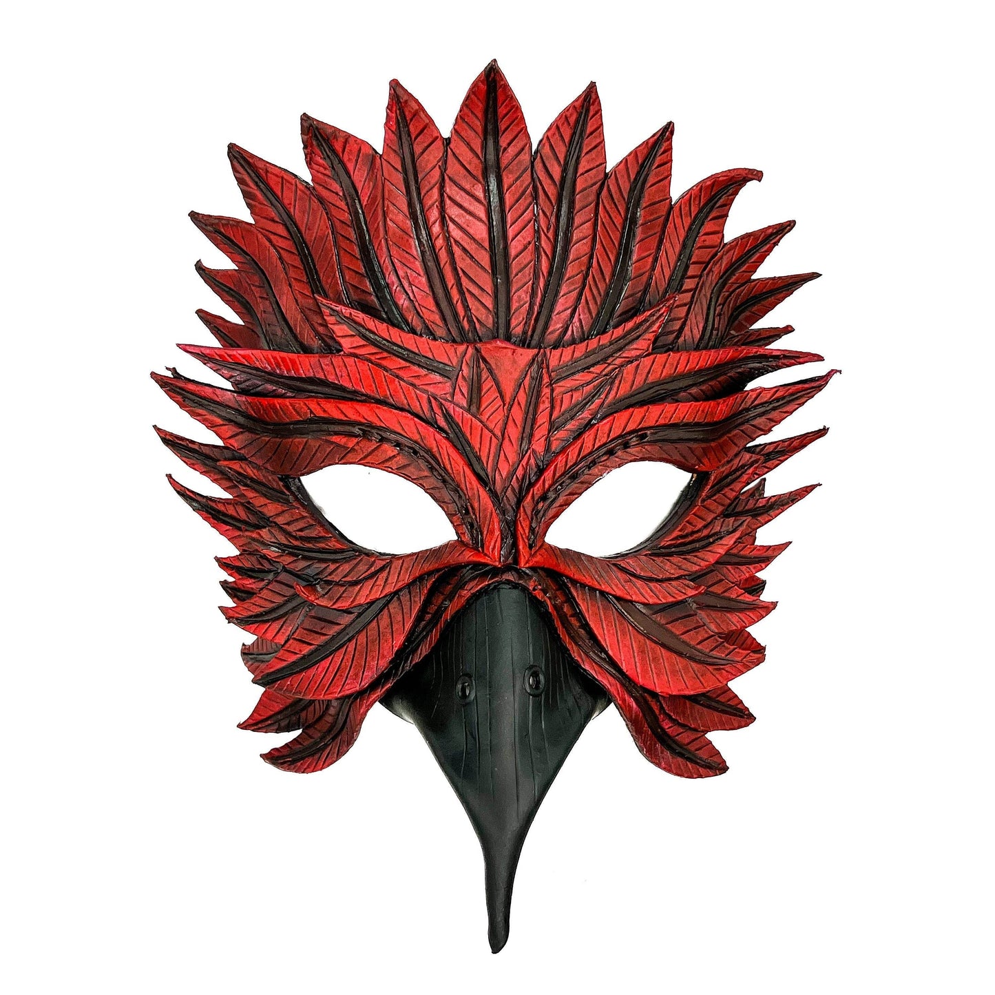 Red Bird Handmade Genuine Leather Mask - 