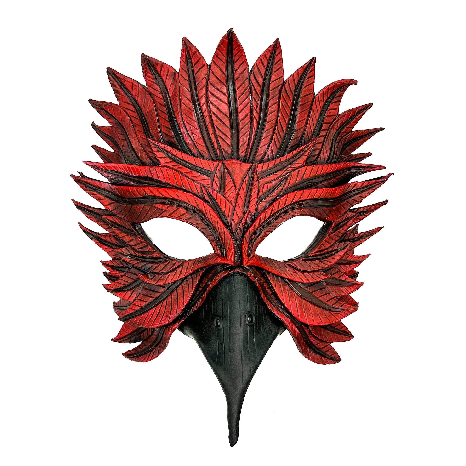Red Bird Handmade Genuine Leather Mask - 