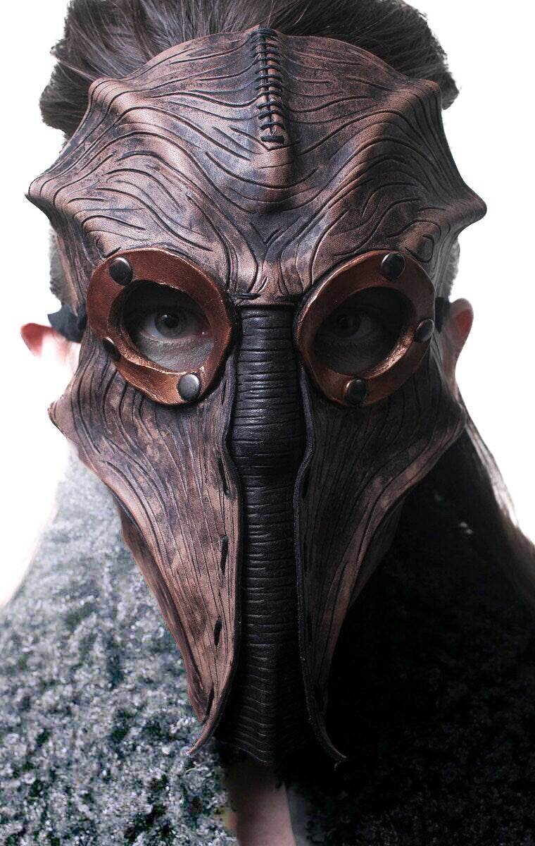Steampunk Inspired Handmade Genuine Leather Mask in Brown - 