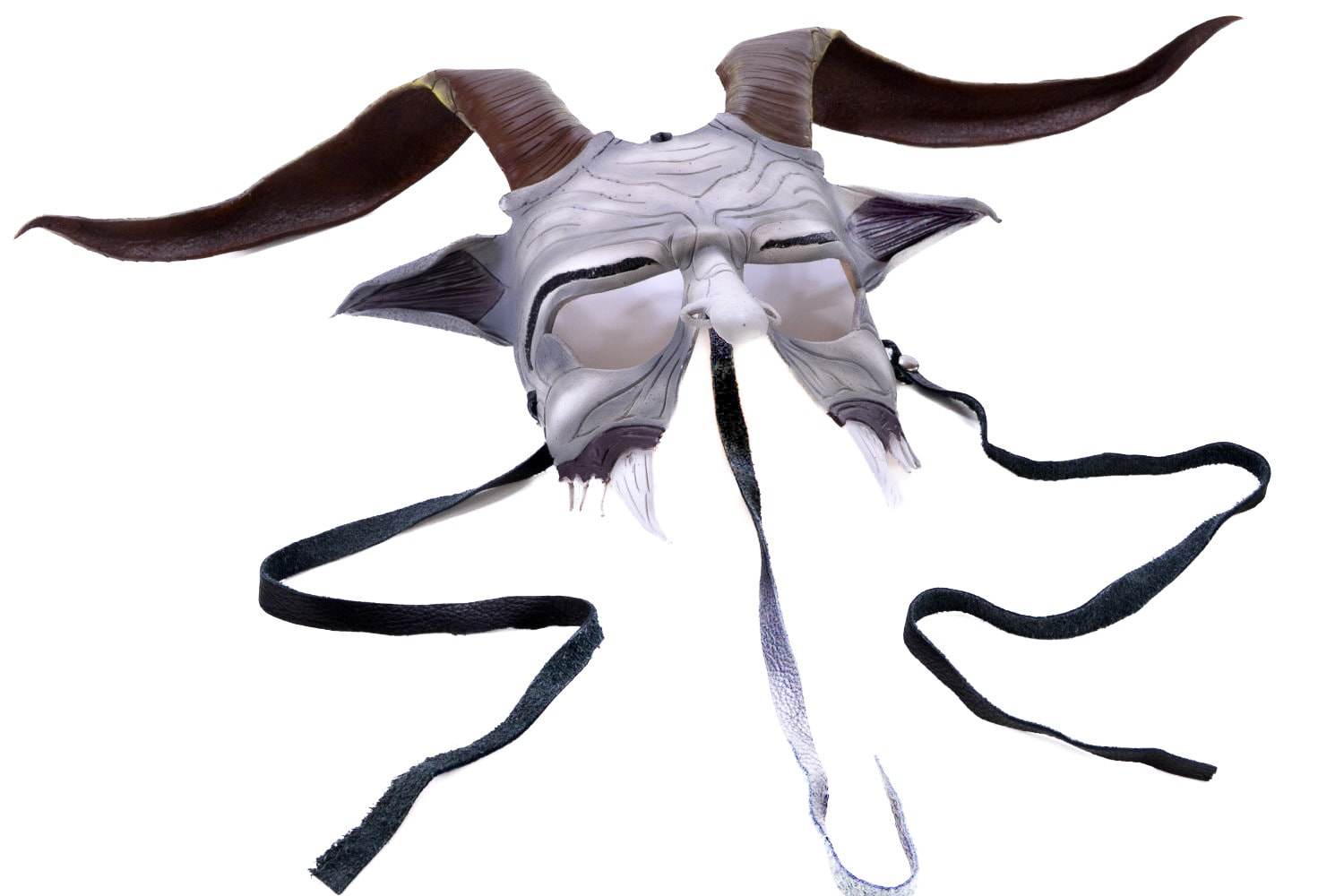 Krampus Handmade Genuine Leather Mask for Masquerade Cosplay or Halloween Costumes - 