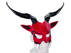 Krampus Handmade Genuine Leather Mask for Masquerade Cosplay or Halloween Costumes - 