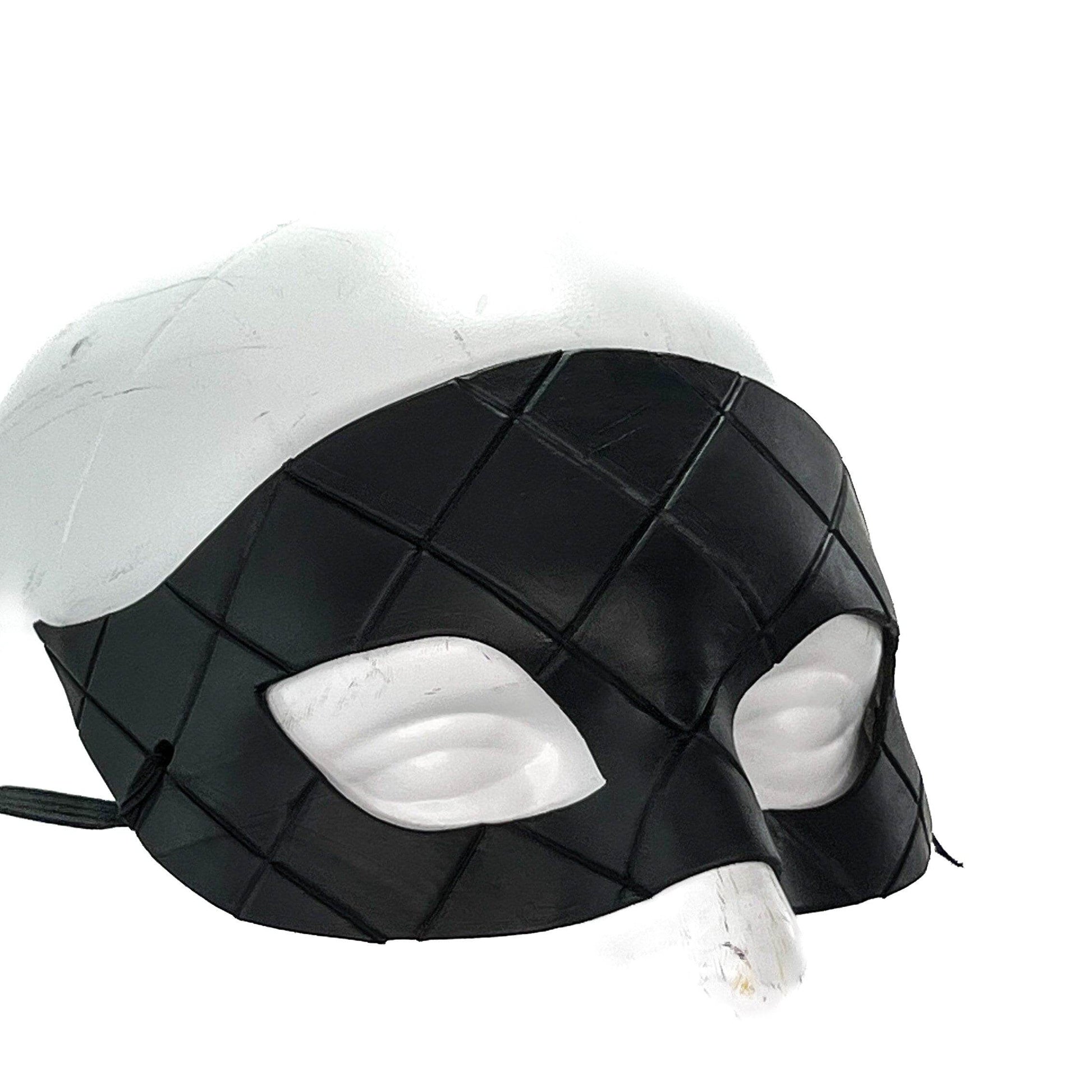 Masquerade Handmade Genuine Leather Mask in Black for Masquerades Halloween or Cosplay - 