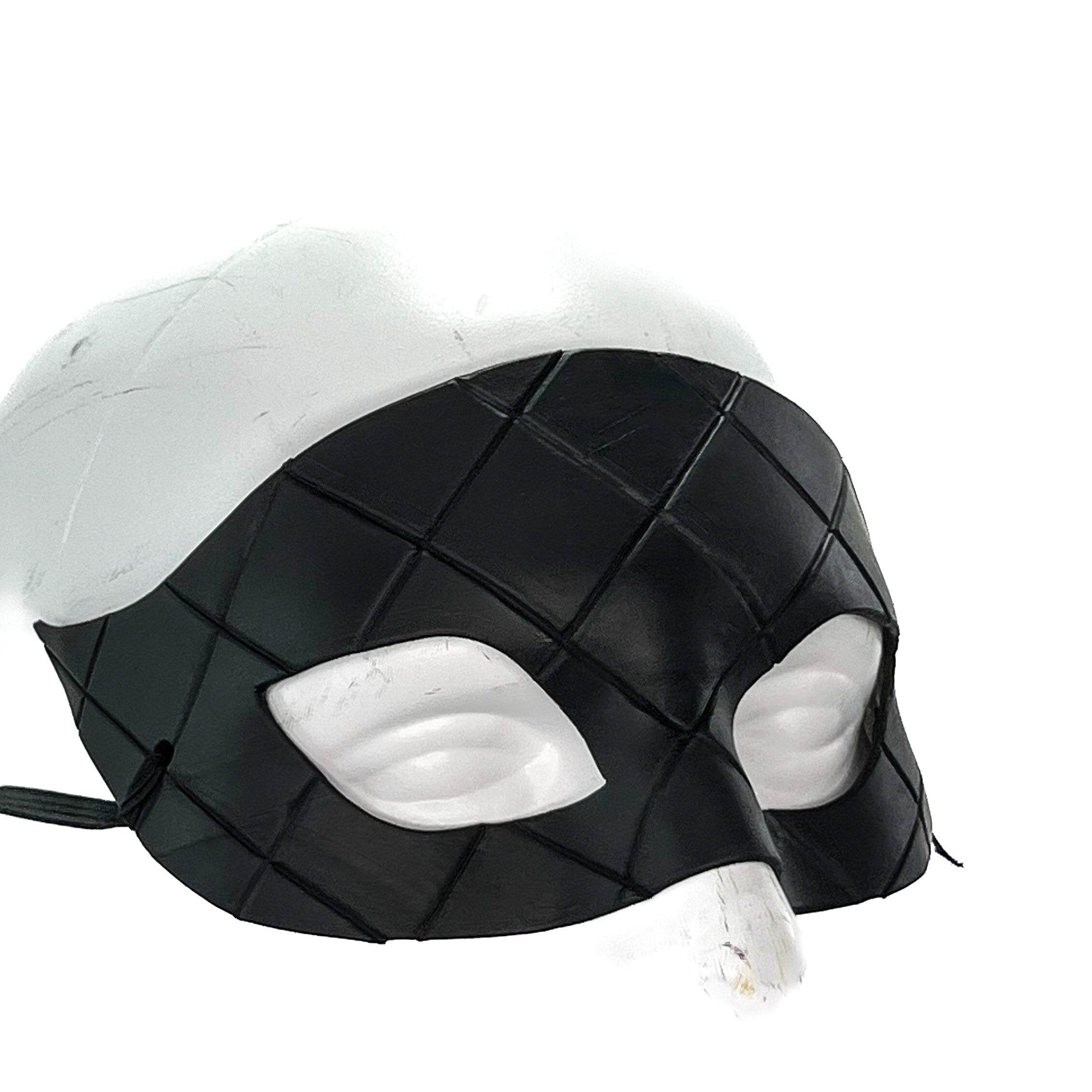 Masquerade Handmade Genuine Leather Mask in Black for Masquerades Halloween or Cosplay - 