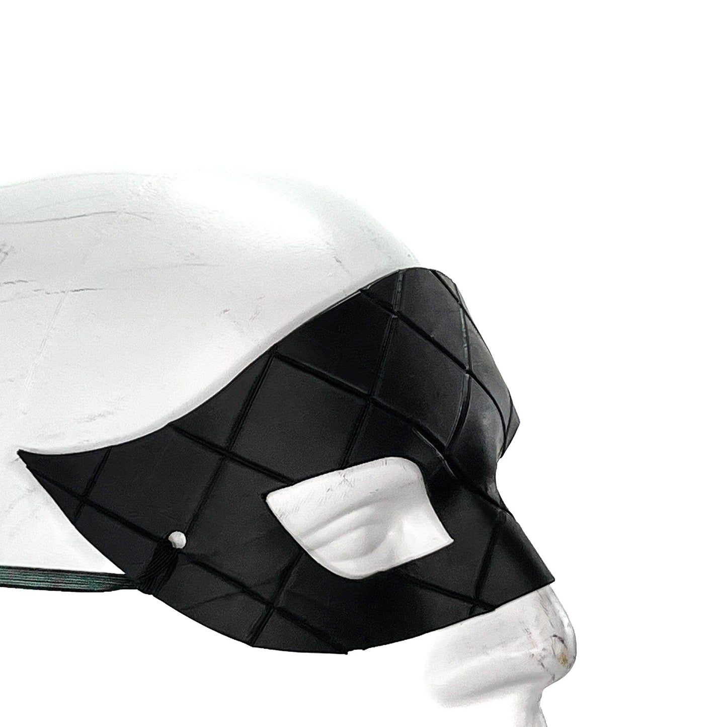 Masquerade Handmade Genuine Leather Mask in Black for Masquerades Halloween or Cosplay - 