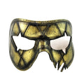 Harlequin Handmade Genuine Leather Mask in Gold - 