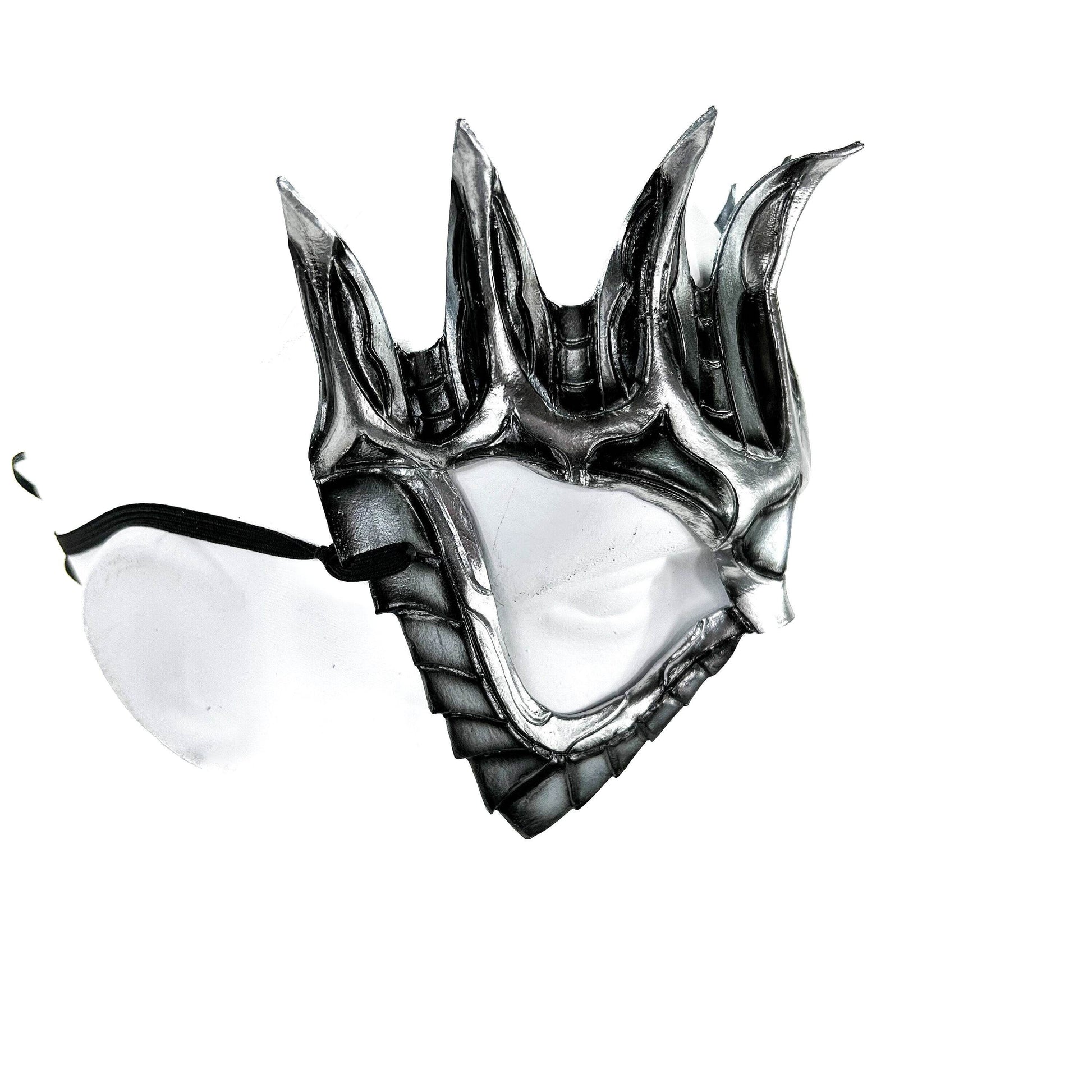 Masquerade Crown Mask of Handmade Genuine Leather in Metallics - 