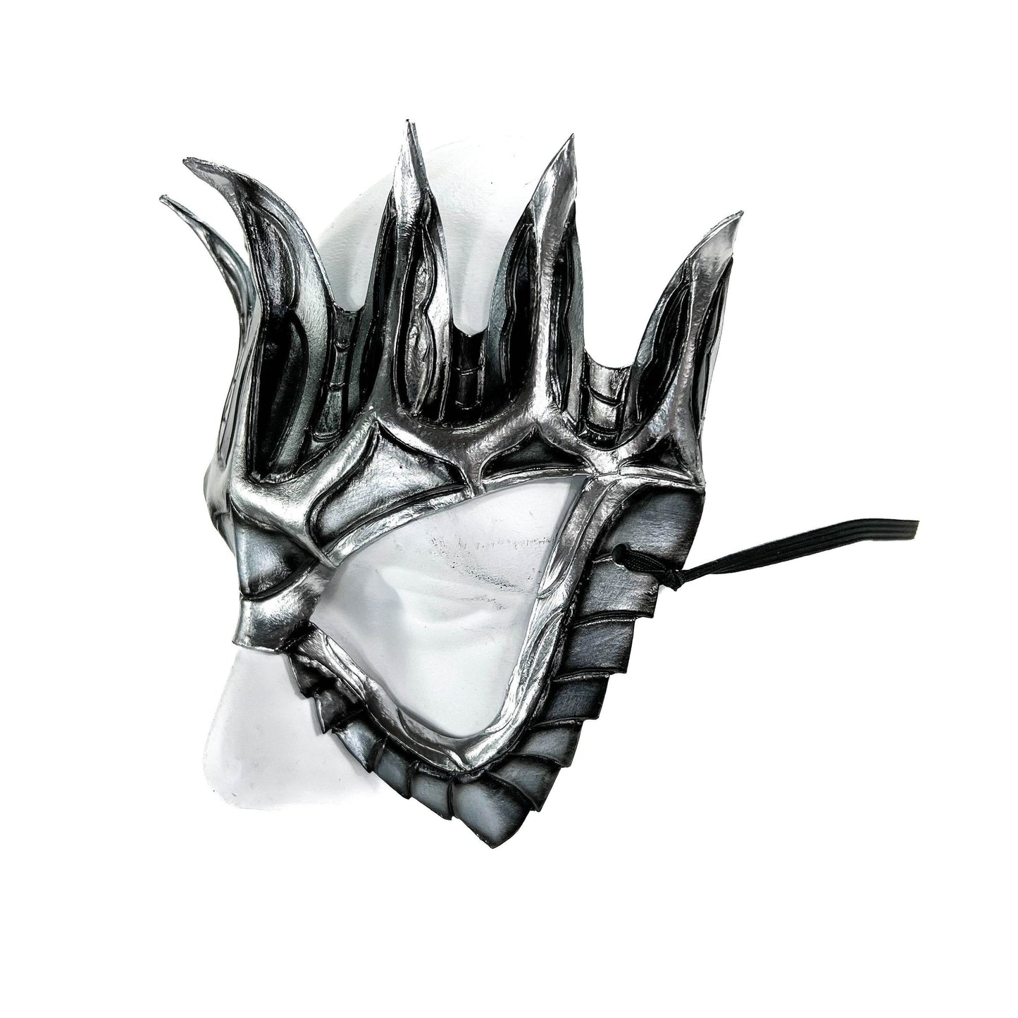 Masquerade Crown Mask of Handmade Genuine Leather in Metallics - 