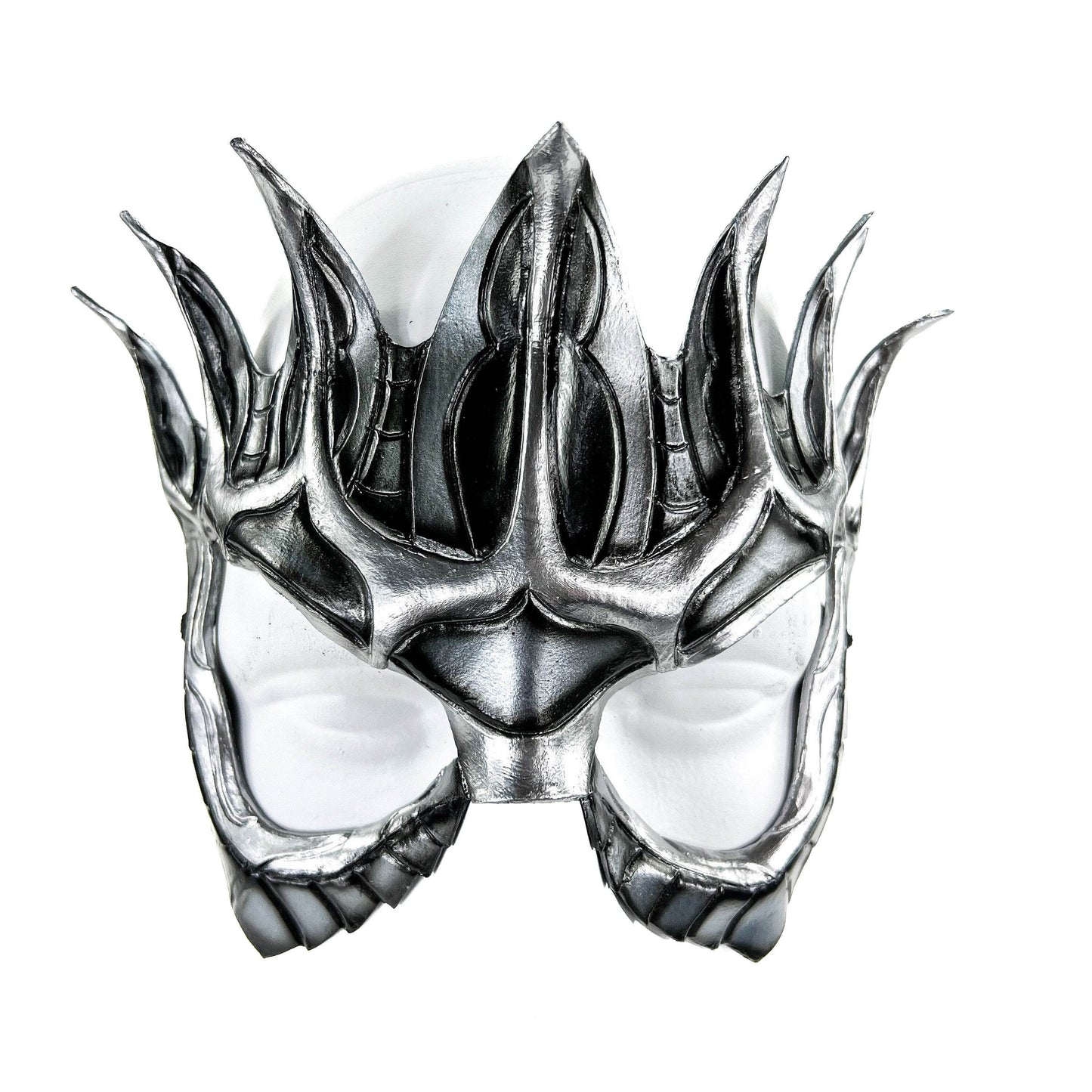 Masquerade Crown Mask of Handmade Genuine Leather in Metallics - 