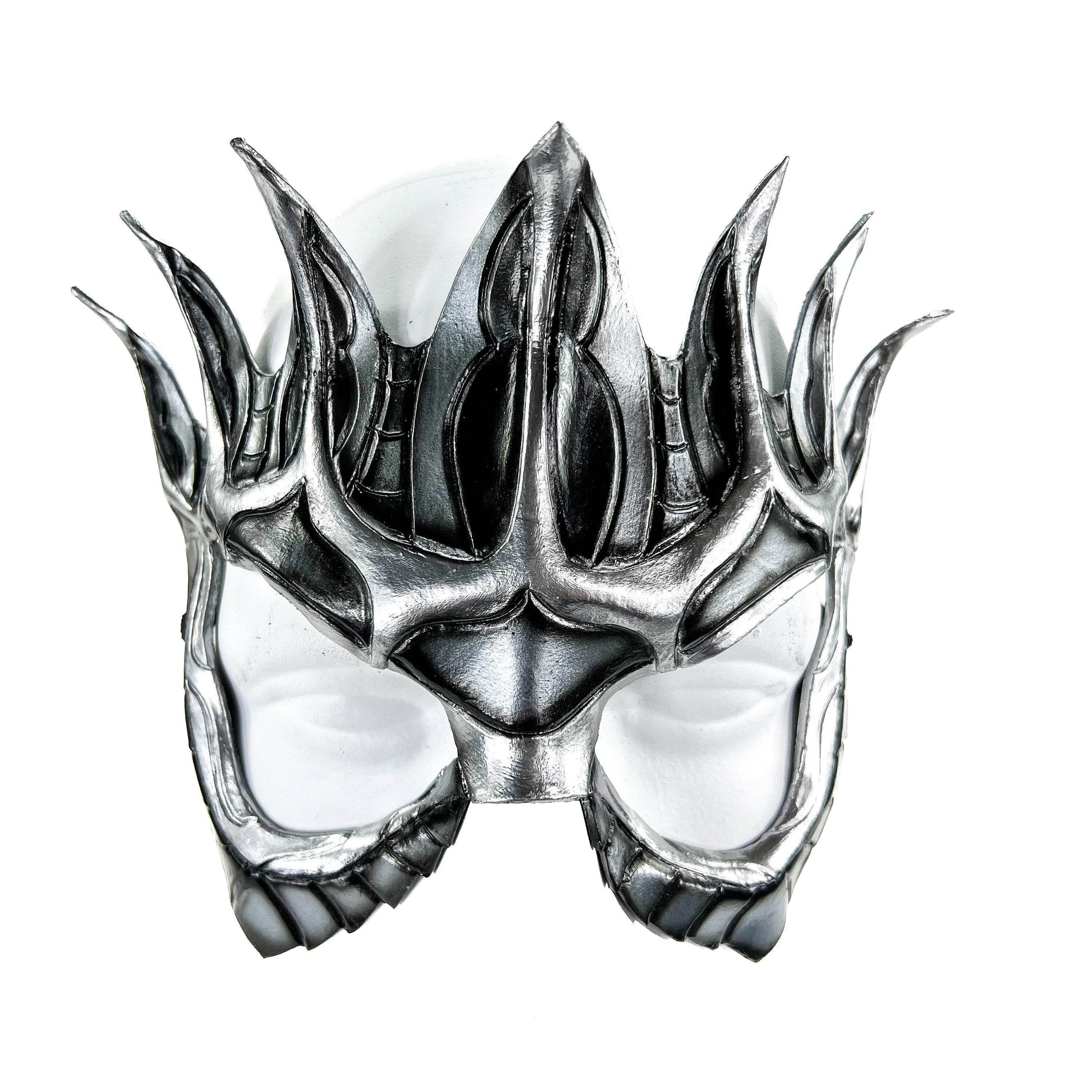 Masquerade Crown Mask of Handmade Genuine Leather in Metallics - 