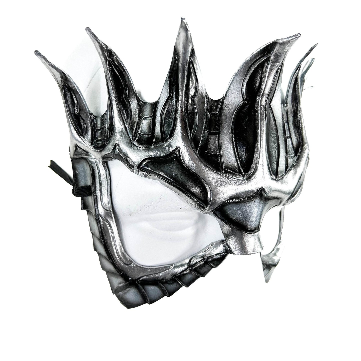 Masquerade Crown Mask of Handmade Genuine Leather in Metallics - 