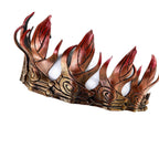 Masquerade Crown of Handmade Genuine Leather in Gold and red gradient - 