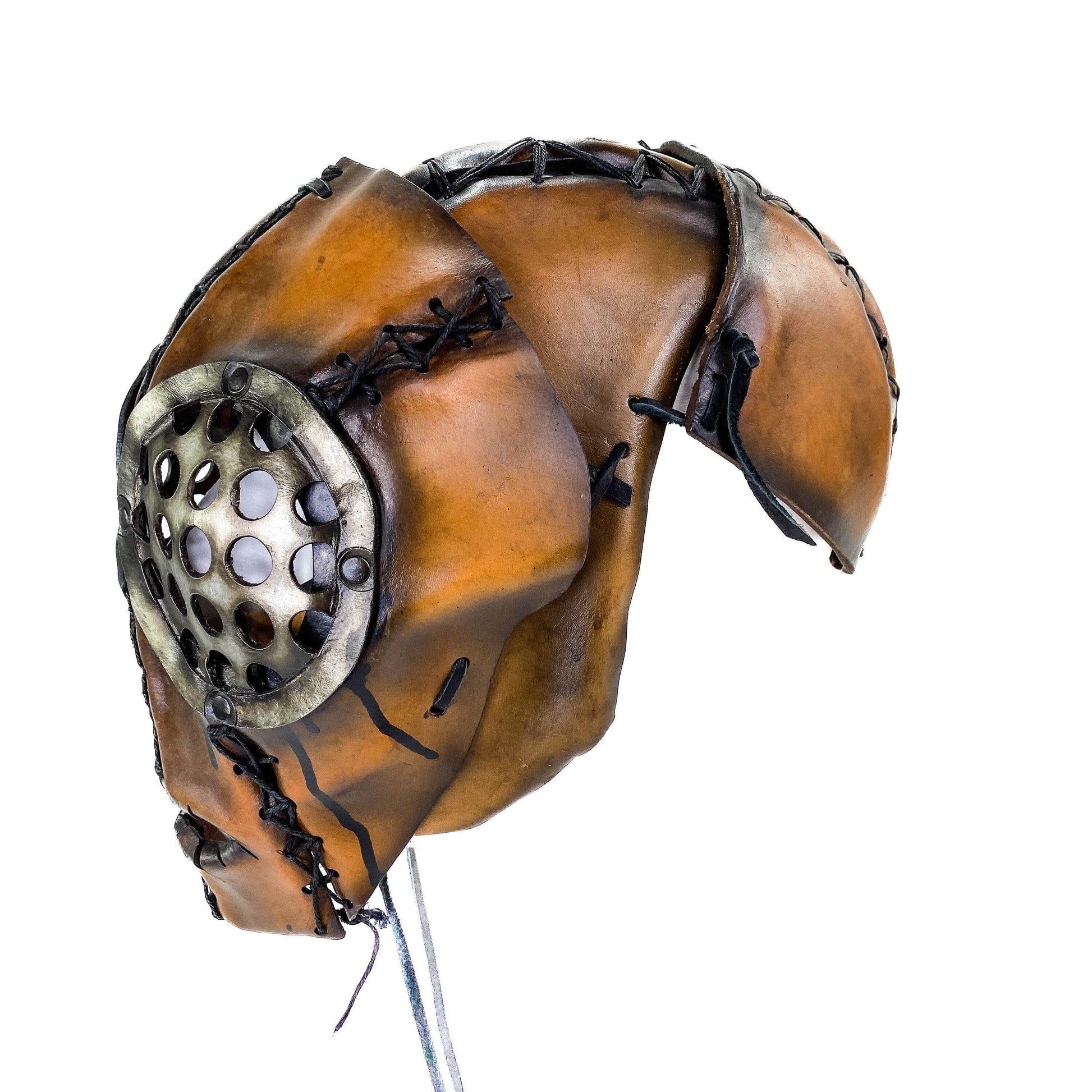 The Toy - Handmade Leather Mask with Pull Ties - 