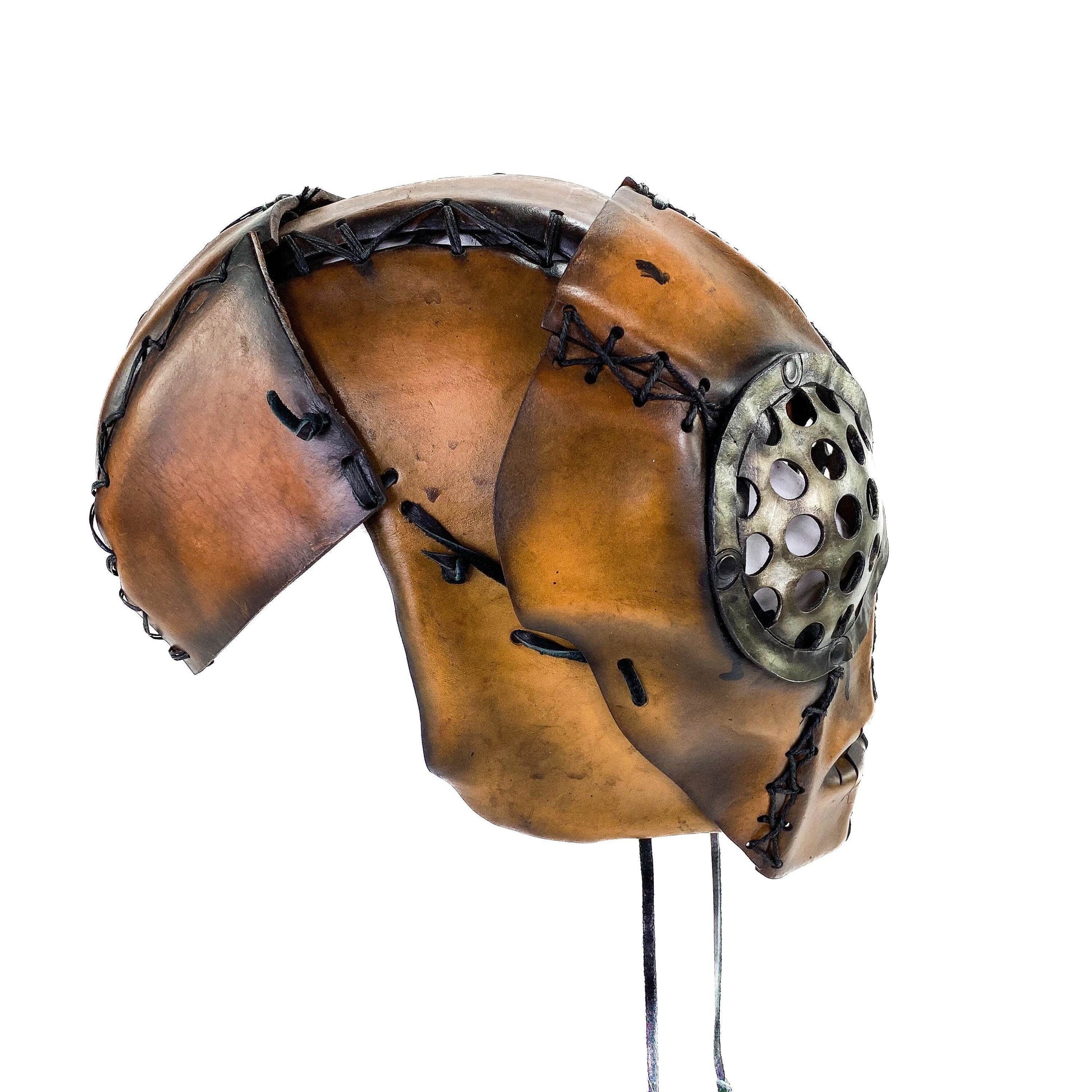The Toy - Handmade Leather Mask with Pull Ties - 