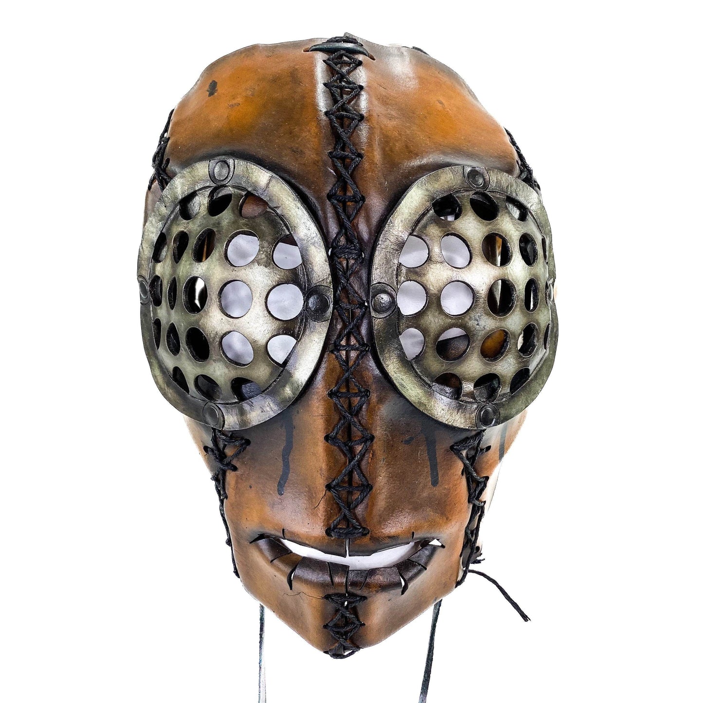 The Toy - Handmade Leather Mask with Pull Ties - 