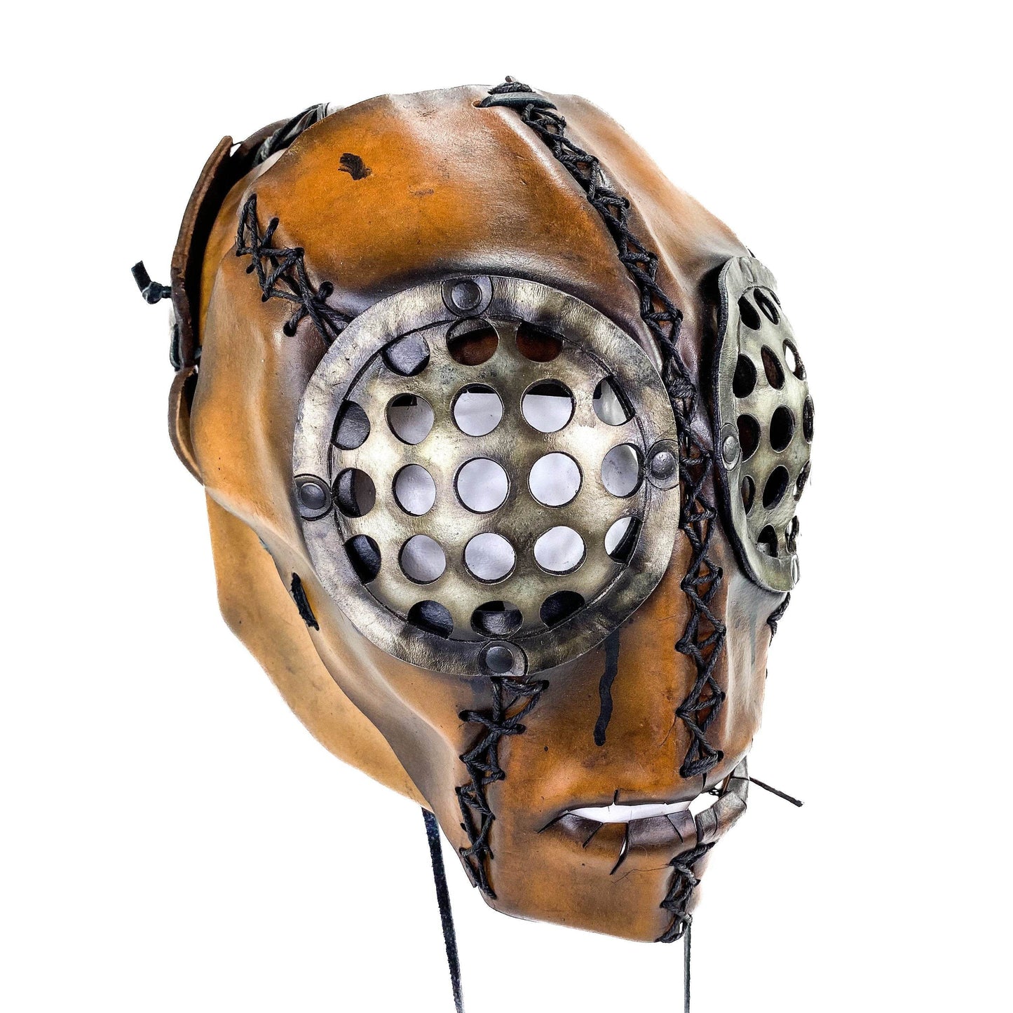 The Toy - Handmade Leather Mask with Pull Ties - 