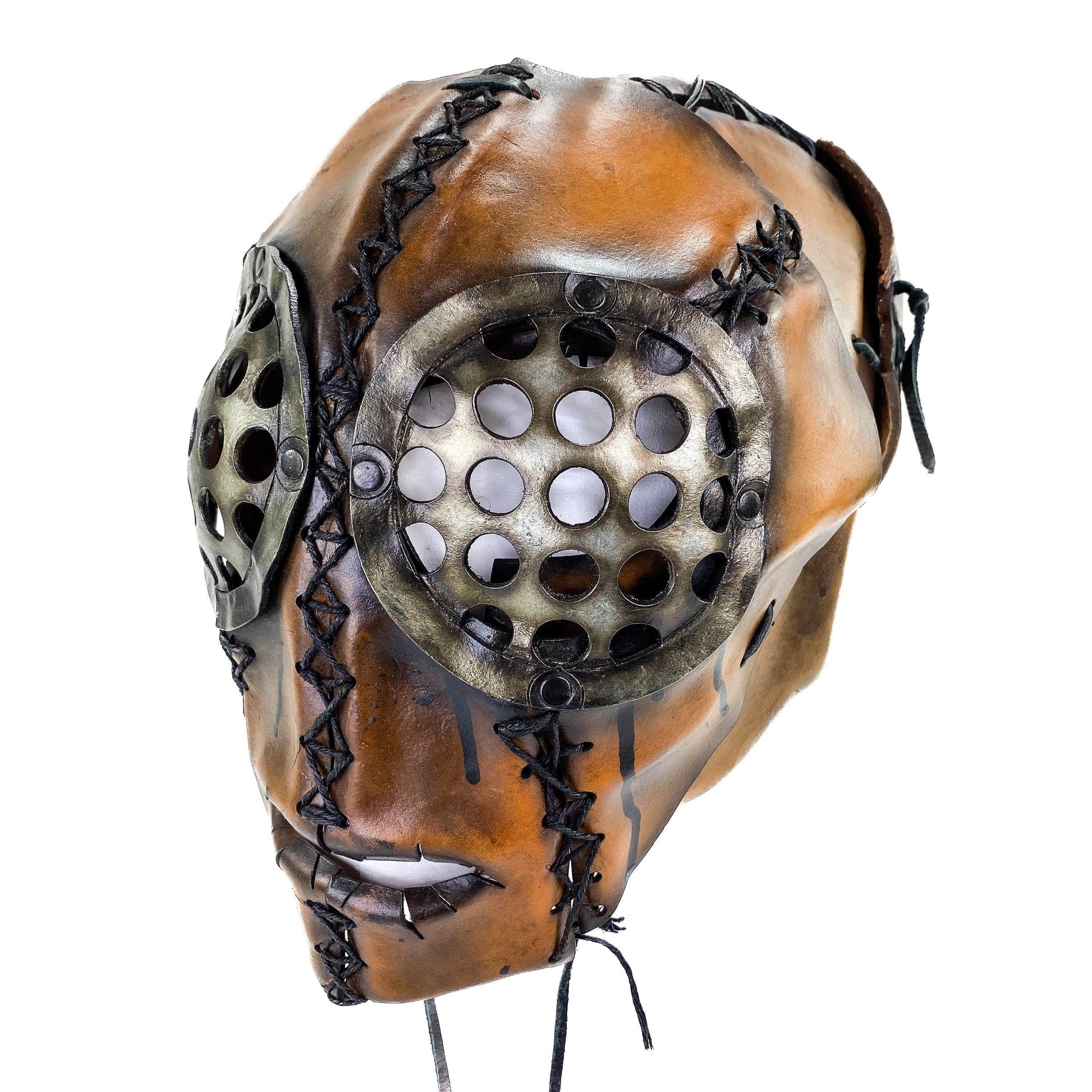 The Toy - Handmade Leather Mask with Pull Ties - 