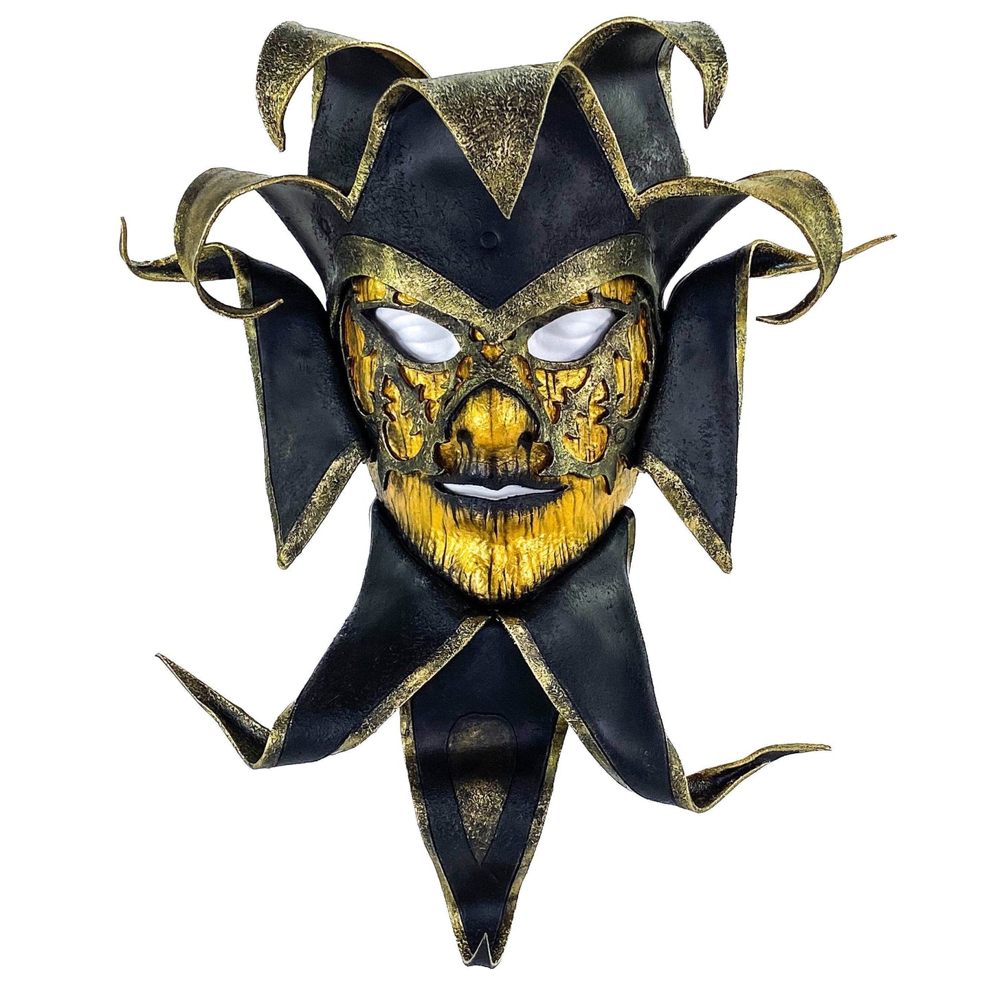 Venetian inspired Jester Mask in Gold and Black - Wearable or Wall Art - 