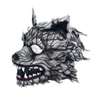 The Grey Lycan - Handmade Genuine Leather Helmet Mask - 